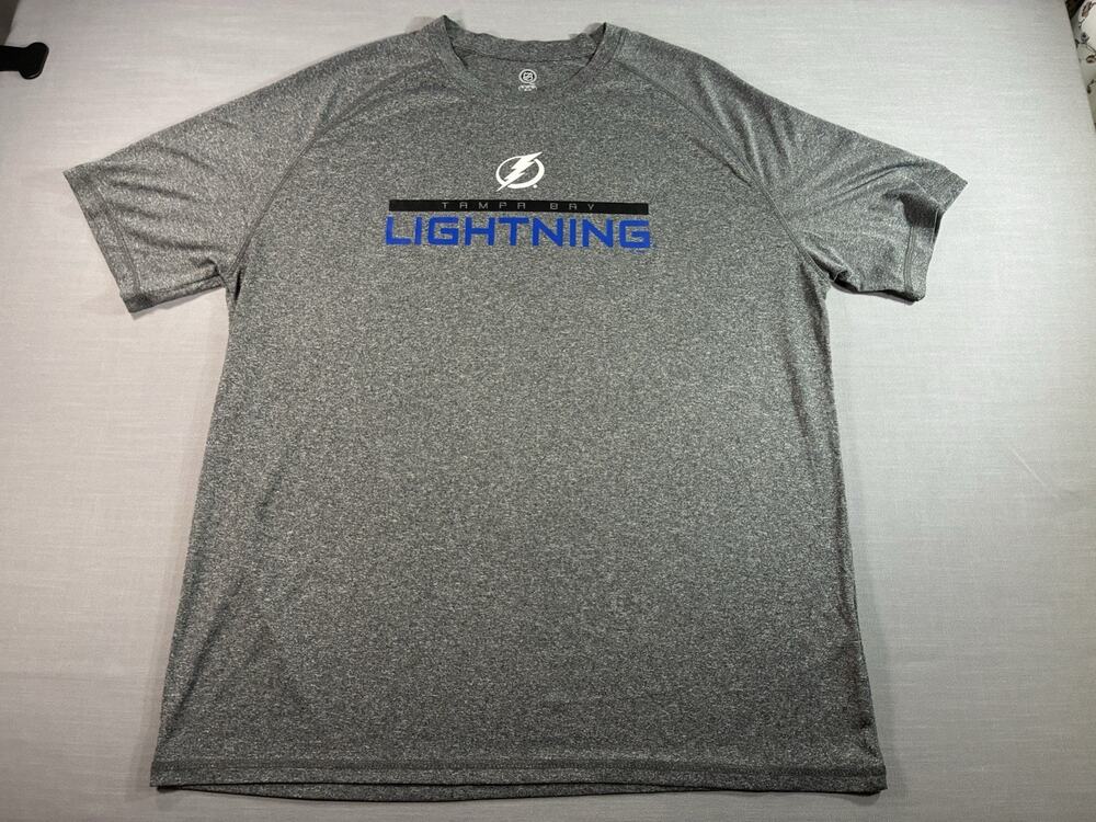 Tampa Bay Lightning NHL Graphic T-Shirt Men's XL Gray Sports Fan Tee